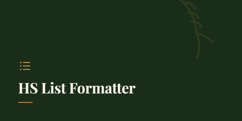 HS List Formatter